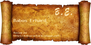 Babos Erhard névjegykártya